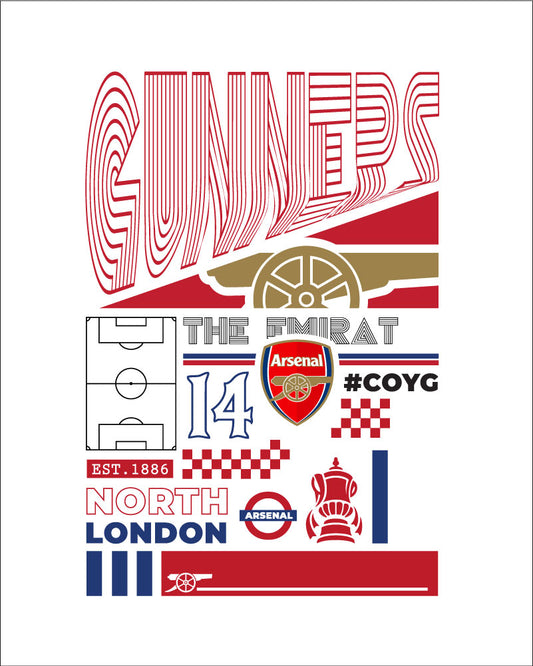 GUNNERS POSTER T-SHIRT