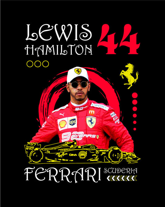 HAMILTON 44 FERRARI ARTWORK T-SHIRT