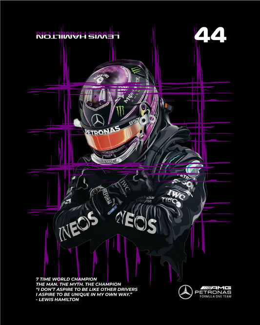 LEWIS HAMILTON PURPLE ARTWORK T-SHIRT