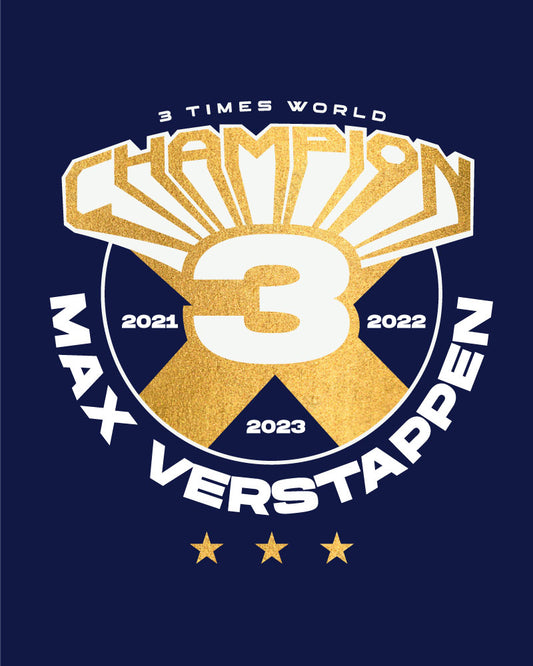 MAX VERSTAPPEN 3 TIMES CHAMPION T-SHIRT