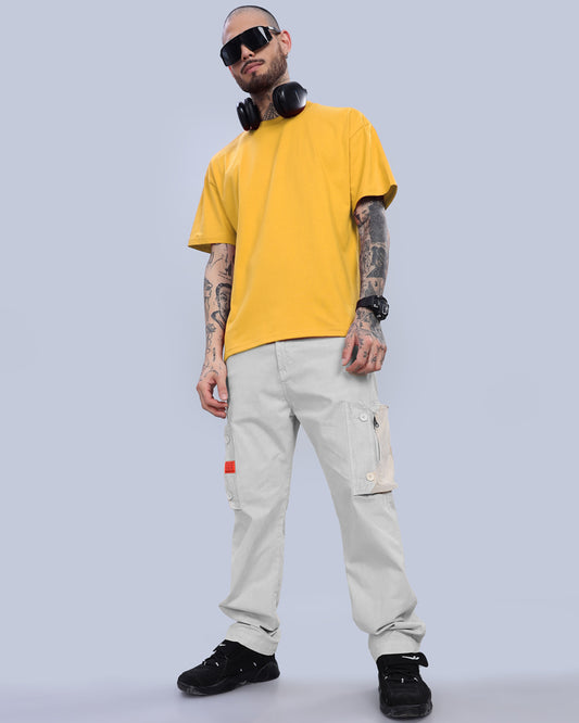 YELLOW SOLID OVERSIZED T-SHIRT