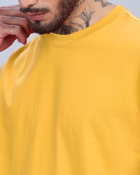 YELLOW SOLID OVERSIZED T-SHIRT