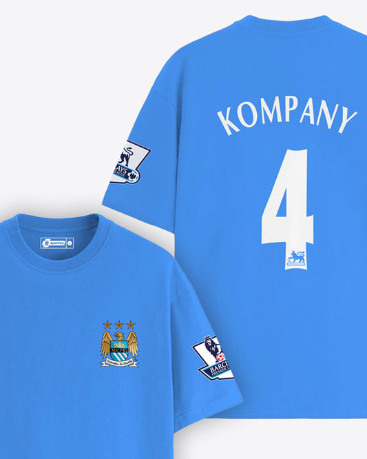 MANCHESTER CITY RETRO JERSEY STYLE T-SHIRT