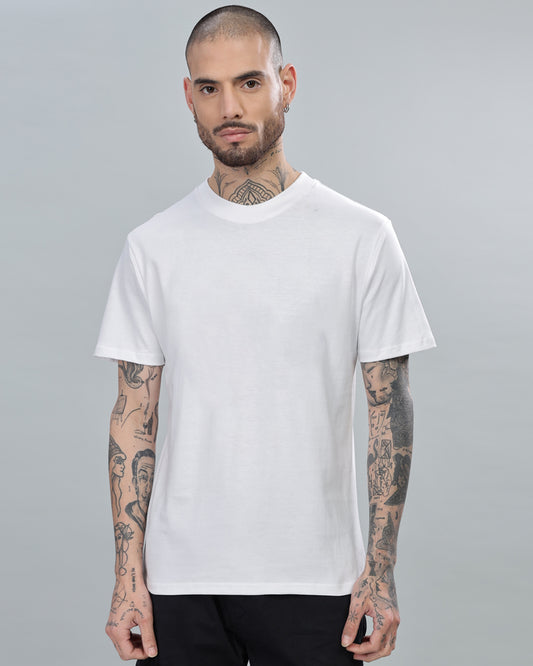 WHITE SOLID REGULAR FIT T-SHIRT