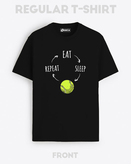 EAT SLEEP TENNIS REPEAT T-SHIRT